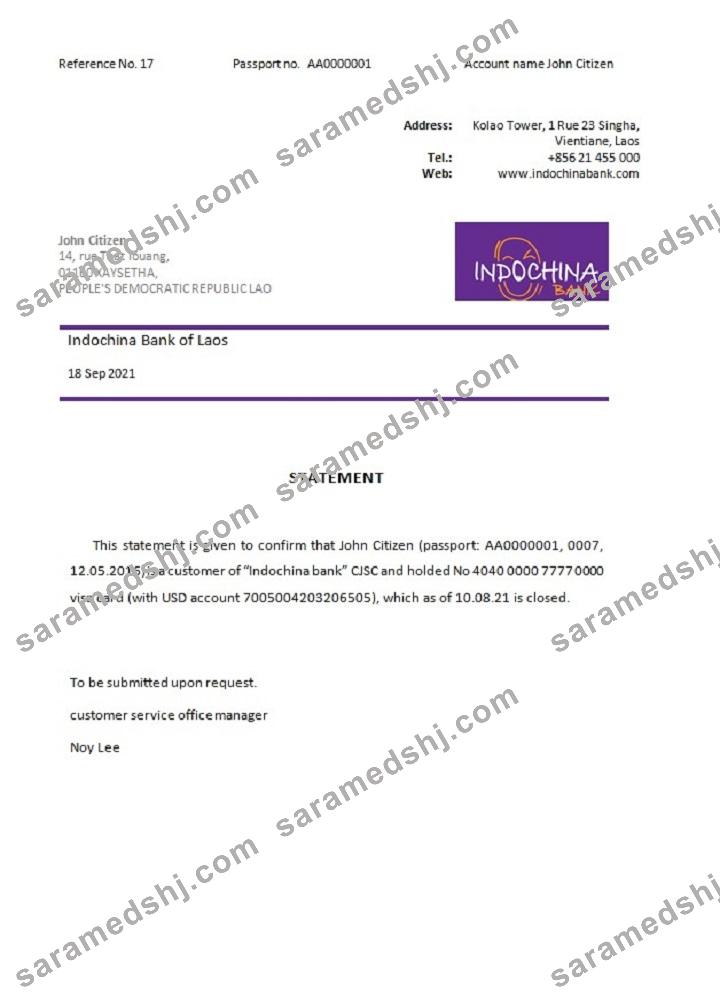 Laos_Indochina Bank_closure reference